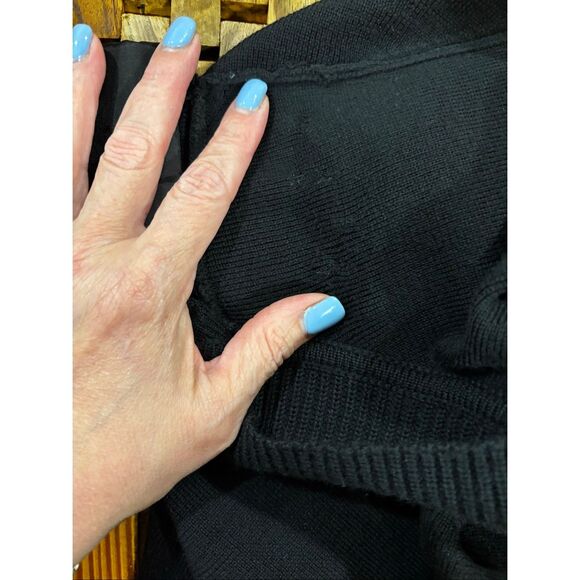 Talbot’s 100% Merino Wool Black Dress Mock Neck Half-Sleeve Knee-Legth Large - Picture 10 of 10